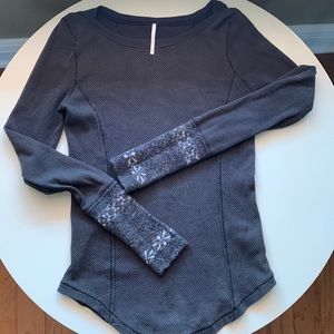 Free People long sleeved waffle top